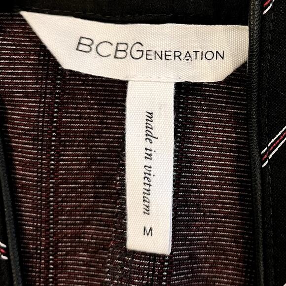 BCB Generation Womens Mini Dress Tunic Size Medium Black with Red Striping - Picture 6 of 8